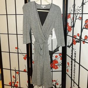 H by Halston Grey Wrap Dress